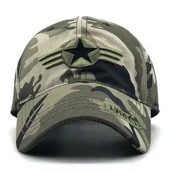 Naujas Atvykimo Karinis Taktinis Skrybėlės Siuvinėjimo Pentagram Kepurės Grupė Vyrų Beisbolo Kepurės, Kariuomenės Pajėgų Džiunglių Medžioklės Kepurės Vyrams