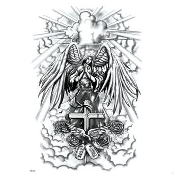 Šventasis angelas ateina Laikina Tatuiruotė Lipdukas 3D Kūno Meno netikrą tatuiruotę tatouage temporaire Femme vandeniui Laikina Tatuiruotė