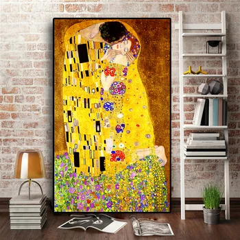 Klasikinis Menininko Gustavo Klimto bučinys Abstrakčiai 5D diamond Šiuolaikinės Tapybos freskos mozaikos plakatas diamond siuvinėjimo Namų Puošybai