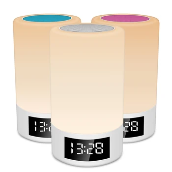 Žadintuvo Bluetooth Garsiakalbiai Belaidžio Naktį Šviesos Nešiojamų Boombox FM Radijo TF Kortelę Garso Dėžutė Su Touch Kontrolės Spalvinga LED