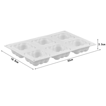3D Debesis Tortas Pelėsių Virtuvės kepimo Silikono Putėsiai Formos Aikštė Burbulo Formos Kepimui 6 Ertmių Naujas ZM813