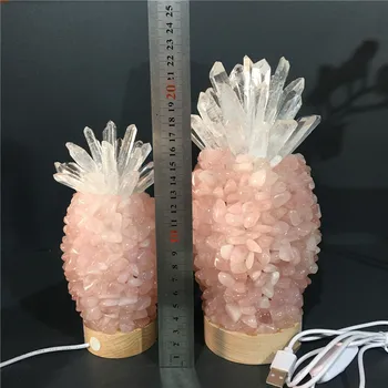 Natūralus ametistas kristalų Ananasų lempos taškų gydymo USB atostogų dovanų