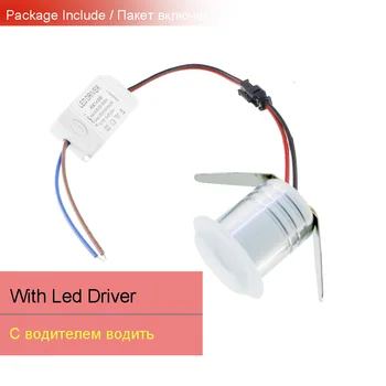 6pcs Mini led vietoje šviesos 1W 3W LED Prožektorius + Elektra valdoma Vairuotojo kabineto 4000-6000K lubų lempa spinta šviesos AC110V 220V patalpų IQ