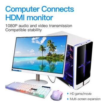 Paj Adapter Cable DP Male HDMI Male 1080 Kabelio Adapteris Keitiklis Vaizdo Kabelis KOMPIUTERIUI Laptopo Mac Displayport į HDMI 3m