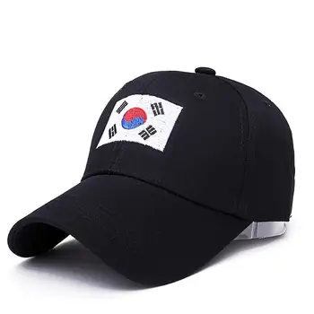 2019 naujas vasaros hip-hop bžūp vyrai moterys kepuraičių Korėja Harajuku nacionalinės vėliavos siuvinėjimo skrybėlę Reguliuojama medvilnės skrybėlės