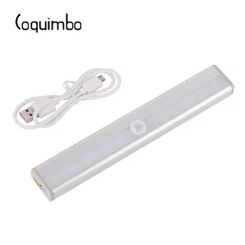Coquimbo 10 Led Judesio PIR Jutiklis Kabineto Naktį Šviesos USB Įkrovimo Spinta Automatinį Avarinės Šviesos Jutiklis Nakties Šviesos