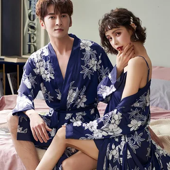 Moterų Chalatas Kimono Suknelė Šilkiniai Satino Intymus Apatinis Trikotažas 2021 M. Rudenį Naujų Mėgėjams Sleepwear Atsitiktinis Vyrai, Namų Rūbų, Pižamą