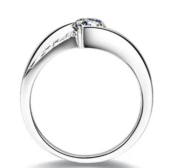 Kietojo Platinum PT950 Žiedas 0.5 CT Deimantų Vestuvinis Žiedas Mergina patinka Geriausia gimtadienio dovana su dėžute