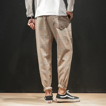 Streetwear Geltona Juoda Skara Kelnės Vyrams Poilsiu 2020 M. Vyras Atsitiktinis Tiesiai Haremo Kelnės Vyrams Korėjos Hip-Hop Track Pants Plus Size