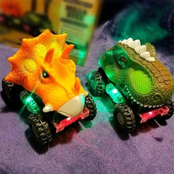 Dinozaurų Automobilių Dinozaurų Transporto priemonių Traukti Atgal Automobiliai su LED Šviesos Dinozaurų Garso Žaislai Berniukams, Vaikų Dovanos N06 20 Dropshipping