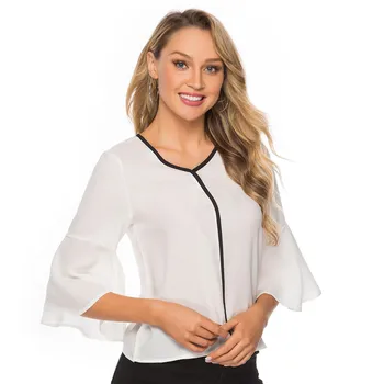 Blusas mujer de moda 2021 balta palaidinė moterų plius dydis viršūnes šifono moterų palaidinė marškinėliai moteriški viršūnes ir palaidinės harajuku 3862 50