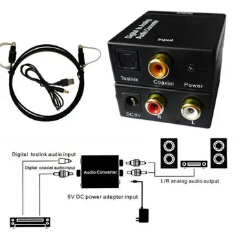 Skaitmeninio į Analoginį Analoginis Garso Keitiklis Adapteris Įkalbinėti Bendraašius Optinis Toslink RCA R/L Optinis RCA 3,5 mm Lizdas