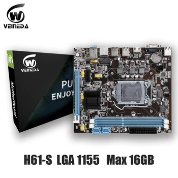 VEINEDA Originalus H61-S Darbastalio Plokštė Socket LGA 1155 FOR Intel Core i3 i5 i7 DDR3 Atminties 16G uATX H61 PC Mainboard