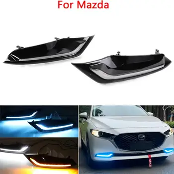 Už Mazda 3 Axela 2019 2020 LED Dieniniai Žibintai Dienos šviesos Rūko žibintai su posūkio signalo lemputė