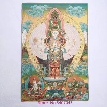 Tūkstančiai rankų tūkst. akis Avalokitešvara portretas gobelenas rodyti Thangka siuvinėjimo dekoratyvinis dažymas kabo tapybos n