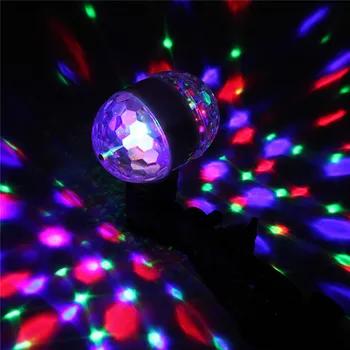 1pcs 6W Sukasi LED Spalvotų Kristalų Blykstės Lemputė Dvigubai E27 RGB Dekoro Helovinas Kalėdų Vakarėlį Gimtadienį Bare ar Karokee