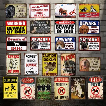 [ WellCraft ] Saugokitės ŠUNŲ, KAČIŲ, NAMINIŲ Gyvūnų Metalo Pasirašyti Sienos Alavo Ženklai Plakatai Derliaus Tapybos LAIMO REGIS Užsakymą Dekoro LT-1855
