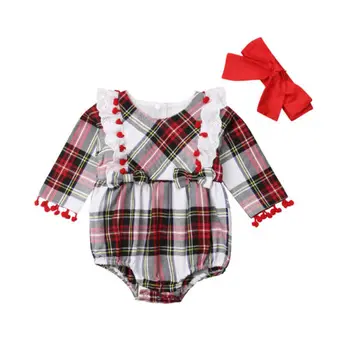 Kūdikiui Baby Girl Long Sleeve Lace Pledas ilgomis Rankovėmis Bodysuit Jumpsuit Apranga, Drabužiai, Dydis 0-24M