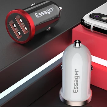 Essager Dual-uostai, Automobilinis Įkroviklis Mobilųjį Telefoną, Tabletės Automobilių Lengvesni Įkrovimo Adapteris