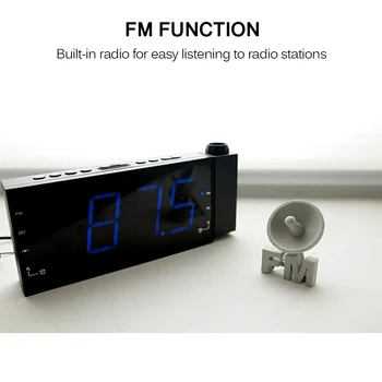 Skaitmeninis Laikrodis-Žadintuvas Projekcija Laikrodis Su Laiko Ir Temperatūros Projekcija, Dvigubo Žadintuvo FM2 Radijo Skaitmeninis Laikrodis-Žadintuvas Namų