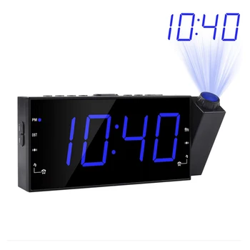 Skaitmeninis Laikrodis-Žadintuvas Projekcija Laikrodis Su Laiko Ir Temperatūros Projekcija, Dvigubo Žadintuvo FM2 Radijo Skaitmeninis Laikrodis-Žadintuvas Namų