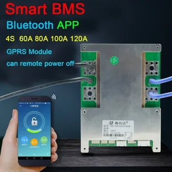 Smart 4S ląstelių 12V 120A 100A Lifepo4 li-ion Ličio baterijos apsaugos valdybos W balansas Didelės Srovės BMS 