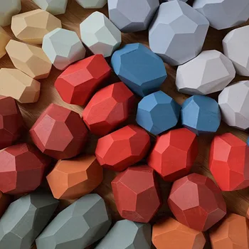 Vaivorykštė ir Nuolydžiai spalva arba Prisijungti spalva akmens blokai žaislai vaikams krūvas žaislų medienos naturall Spalvos akmens blokai