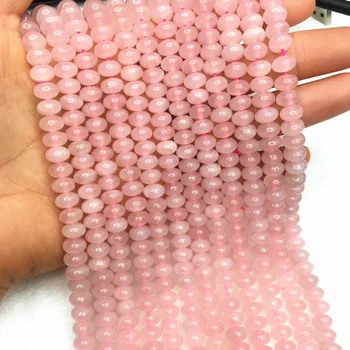 Natūralus Rožių kvarco akmens 5X8mm karšto pardavimo abacus prarasti karoliukai 