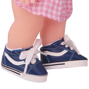 Lėlės batai Amerikos 14.5-colių Merginos madingi 3 spalvų sportiniai bateliai PU tinka milo lėlės batų priedai x40