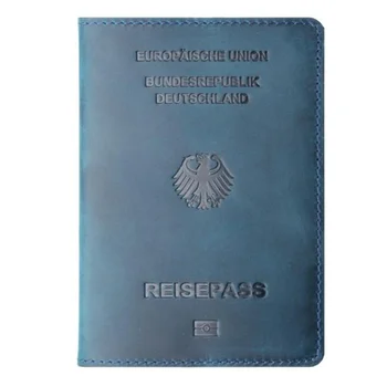 Natūralios Odos Vokietija Pasas, Padengti Kredito Kortelių ID Turėtojas Vyrų Paso Atveju Verslo Unisex Kelionės Piniginės Atveju Deutschland