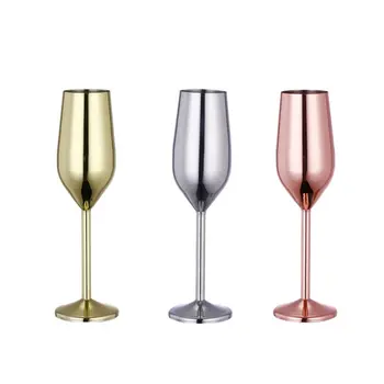 VFGTERTE 1PC Nerūdijančio Plieno Vyno Stiklo Taurių Šampano Goblet Kokteilių Stiklines Viskio Taurės 200ml