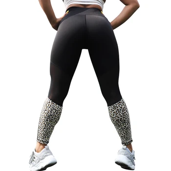 Akių Moterų Antblauzdžiai Jogos Leopard Susiuvimo Super Elastinga Aukštos Juosmens Sportwear Kelnės Moterims Kvėpuojantis