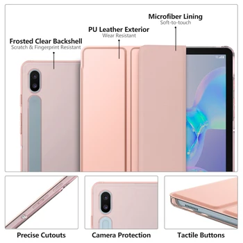 Case For Samsung Galaxy Tab S6 10.5 2019 M. Ultra Plonas Plonas Apvalkalas Trifold Stovo Dangtelis su Matinio Atgal su Auto Wake & Miego