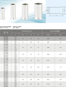 Australija tik 5400pcs/daug sumaišyti 5 modeliai bared Bootlace Rėmelis Rinkinys 0.5-2.5 mm Ne Izoliuotieji Elektros Fiksavimo Conector
