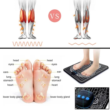 Naujas Unisex Smart EMS Foot Massager USB Elektros Acupoint Kojų Masažo Pagalvėlė Giliai Minkymo Shiatsu Terapija Malšina Kojų Masažas