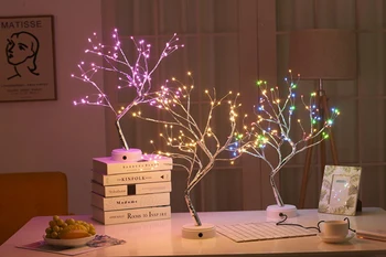 36/108 LED USB Gaisro Medžio Šviesos Vario Viela, Stalo Lempa Naktį Šviesos Namų Patalpų Miegamasis Vestuves Baras Kalėdinė Dekoracija