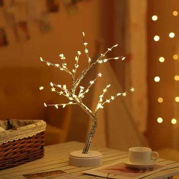 36/108 LED USB Gaisro Medžio Šviesos Vario Viela, Stalo Lempa Naktį Šviesos Namų Patalpų Miegamasis Vestuves Baras Kalėdinė Dekoracija