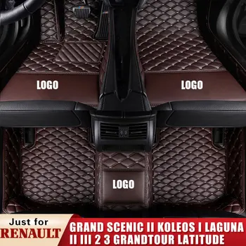 Automobilių odos Grindų Kilimėliai RENAULT Grand Scenic II Koleos I Laguna Coupe II III 2 3 Grandtour 