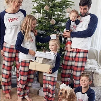 Šeimos Atitikimo Kalėdų Pižama Nustatyti, Moterų, Vyrų, Vaikų, Šeimos Pledas Pižamos Šeimos Sleepwear Homewear Šeimos Derinti Drabužius