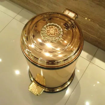 Aukso pedalo metalinės šiukšliadėžės upscale hotel villa virtuvė, gyvenamasis kambarys, vonios kambarys, kuriems šiukšlių laikymo kibirą ZP5161020