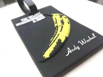 Karšto mados Andy Warholas bagažo žymeklis animacinių filmų Bananų Pop Art PVC maišelį, pakabučiai lagaminą apdailos nemokamas pristatymas