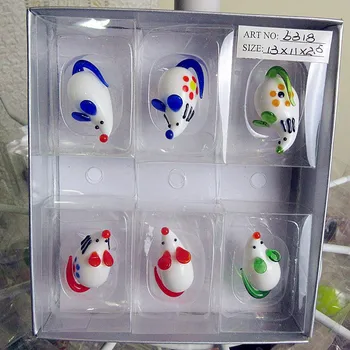 2020 naujųjų metų simbolį-Rankų darbo Murano stiklo pelės Figūrėlės Kalėdų ornamentu Namų dekoro mielas Miniatiūriniai Gyvūnai stiklo žiurkės statula