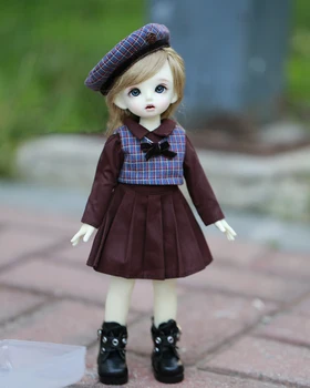 30cm BJD kūdikių drabužiai mergina retro mados pledas suknelę, skrybėlę uniformos sijonas kostiumas už SD YOSD 1/6bjd lėlės, drabužiai, lėlės priedai