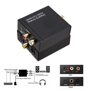 DAC Skaitmeninio į Analoginį Analoginė Stereo Garso Keitiklis Adapteris Įkalbinėti Bendraašius Optinis Toslink RCA R/L Optinis RCA 3.5 mm