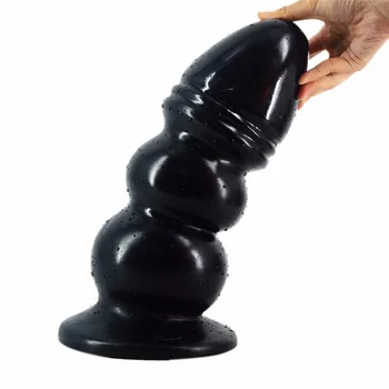 36*12.7 cm Super didelis Analinis Kaištis Juoda Išangės Masažas analinis dilator Erotinis Sekso žaislas Užpakalis Kamščiu, Bokšto Formos milžinišką analinis dildo butt plug
