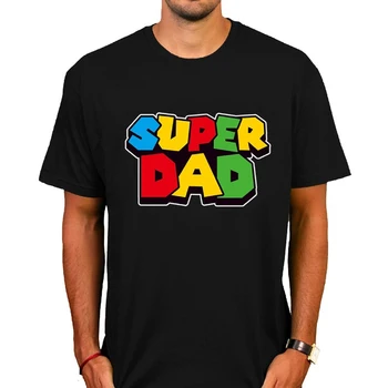 Super Tėtis Vyrų Marškinėlius Spalvinga Trumpas Rankovės Mario Luigi Tėvo Diena Dovana Tėtis SofSpun Medvilnės Hipster Kietas Viršūnes Tee