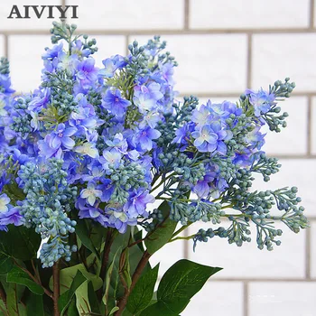 Šilko Alyvinė netikrą gėlės namuose naujųjų Metų dekoracija priedai vestuves nuotakos puokštė 