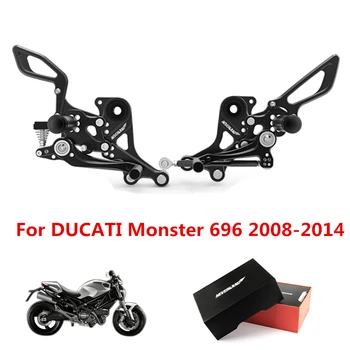 Motociklo Pakojos Pedalo Koja Vinys Rider Galiniai Nustatyti CNC Aliuminio Dėl DUCATI Monster 696 2008 2009 2010 2011 2012 2013