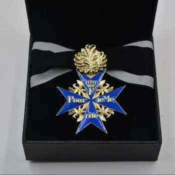 Tiksli kopija WW2 Prūsijos vokiečių Armijos pirmojo pasaulinio karo Aukso Mėlyna Max Pour Le Merite Oakleaves Kardai Medalis