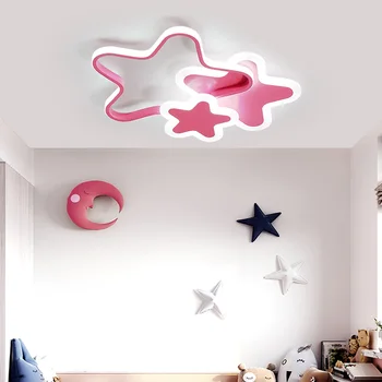 Rožinė/Balta LED Lubų chandelie Apšvietimas Vaikų kambaryje Mergaičių kambario led techo įrenginiai Šiuolaikinės šviestuvo led lubų šviesos